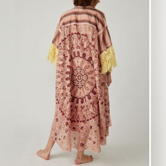 free people WATCHING WAVES maxi shirt . - Picture 5 of 14